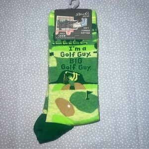 Blue Q Green Golf-Themed Crew Socks